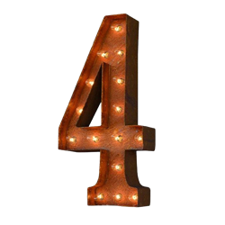 Vintage Marquee Number - 4