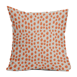 Orange Brush Stroke Dot Pillow