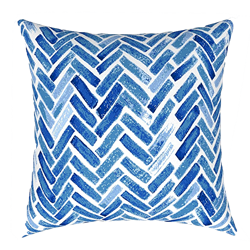 Blue Brush Brick Pillow