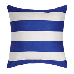 Blue and White Striped Pillow