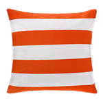 Orange and White Striped Pillow