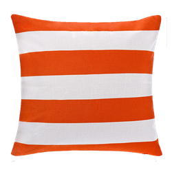 Orange and White Striped Pillow