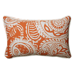 Orange Paisley Lumbar Pillow