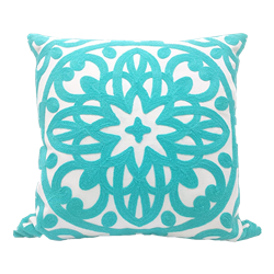 Embroidered Pillow - Teal