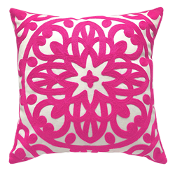 Embroidered Pillow - Pink