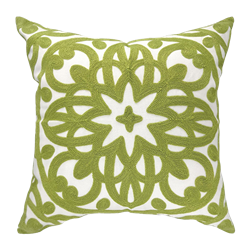 Embroidered Pillow - Green