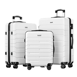 Set of (3) Modern Suitcases - White