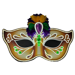 Mardi Gras Mask - LED Neon