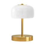 Gold Lamp with White Shade - Battery Powered