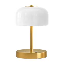 Gold Lamp with White Shade - Battery Powered