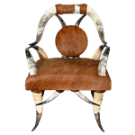 Cowhide and Horn Chair