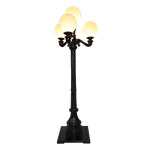 8' Black Quad Lamp Post