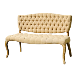 Beige Tufted Loveseat