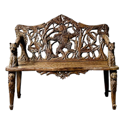 Carved Forest Bench